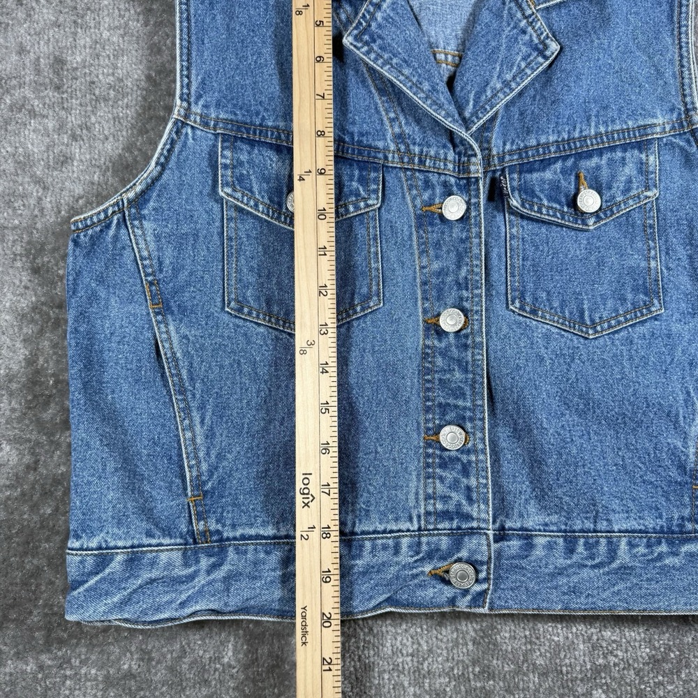 Levi's Vest Women's Large Blue Denim Sleeveless Cowgirl Western Casual - Picture 5 of 5